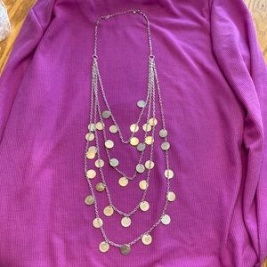 Silver Coin Layered Necklace
